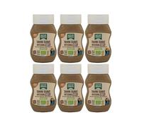 NaturGreen - Tahini Suave Integral Bio, Pack 6 x 270 g, Tapón Antigoteo, Puré de Sésamo 100% Ecológico, Textura Cremosa, Rico en Fibra, Sin Gluten ni Azúcares, Fuente de Proteínas, Recetas Saludables