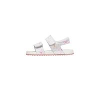 Naturino Sandalias de cuero con estampado de mariposas, Blanco-Rosa 34