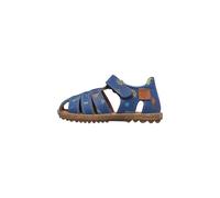 Naturino Sandalias semi cerradas de cuero con estampado de dinosaurios, Azul claro- 28