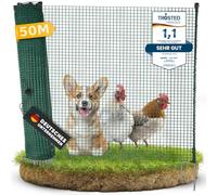 NATURIZ® Valla de mimbre en 15 m, 20 m, 25 x 90 cm, juego completo - valla móvil para perros y gallinas extremadamente estable, sin electricidad, verde (50 m)