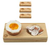 naturlik - Juego de 4 hueveras de Madera (Pino) | Práctico: Nunca jamás cáscara de Huevo en el Plato o en la Mesa | Diseño único y Moderno