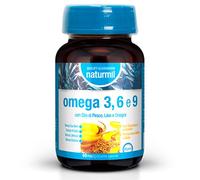 Naturmil | Omega 3, 6 y 9-60 Perlas | Con Aceite de Pescado, Lino y Onagra | Con Vitamina E Natural