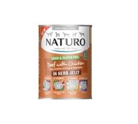 Naturo alimento húmedo lata de buey y pollo para perros