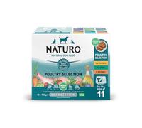 Naturo Granos Sin Adulto Perro Alimento Variado Paquete Bandeja 12 Cajas de 400 g