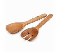 Naturoom Servidores de ensalada de madera de acacia, utensilios de madera de 10 pulgadas para cocinar y cocina, juego de 2