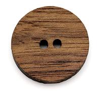 NaturSchatulle Botones de madera natural 12 - 30 mm, 25 unidades, nogal, con 2 agujeros, para manualidades, costura, fabricación de joyas, costura, redondo, 12 mm