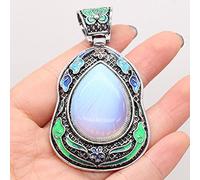 Naturstein Lapis lazuli Anhänger Malachit Antike-Silber Farbe Reiki Heilen Kristall für Vintage Schmuck Machen Halskette Handwerk-Opal