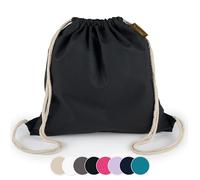Naturstube 1 bolsa de deporte de algodón (38 x 42 cm), con certificado Öko-Tex, bolsa de tela y bolsa de deporte para pintar, bolsa de yute para festivales, mujeres, hombres y niños, embalaje sin
