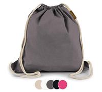 Naturstube® 1x Bolsa de tela de algodón (38 x 42 cm) certificada Oeko-TEX, bolsa de tela y bolsa deportiva para pintar, bolsa de yute para festival | Para mujeres, hombres y niños | Envasado sin