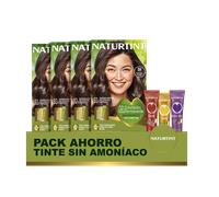 NATURTINT Biobased, Coloración Permanente Sin Amoniaco Pack de 4 + Extra Hairfood Mascarilla 90ml, 100% Cobertura de Canas, Tinte para el Cabello con Ingredientes Naturales, Color Intenso, Natural y