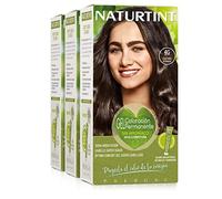 Naturtint Biobased | Coloración sin amoniaco | 100% cobertura de canas | Ingredientes vegetales | Color natural y duradero | 4G Castaño Dorado | Pack de 3