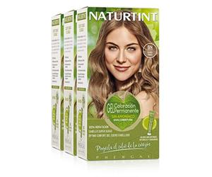 Naturtint Biobased | Coloración sin amoniaco | 100% cobertura de canas | Ingredientes vegetales | Color natural y duradero | 8N Rubio Trigo | Pack de 3
