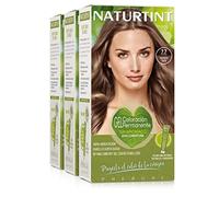 Naturtint | Coloración sin amoniaco |100% cobertura de canas | Ingredientes vegetales | Color natural y duradero | 7.7 Marrón Teide | Pack de 3