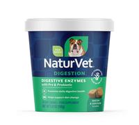 NaturVet - Enzimas digestivas - Además de probióticos y prebióticos - Ayuda a apoyar el Cambio de la Dieta y un tracto digestivo Saludable - para Perros y Gatos (masticables Suaves, 70 Unidades)