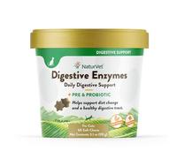 NaturVet Enzimas digestivas para gatos más probióticos, 60 masticables suaves, ayuda a apoyar el cambio de dieta y un tracto digestivo saludable, ayuda a la absorción de vitaminas y minerales,