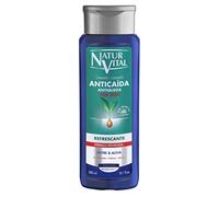 NaturVital Champú Anticaída Refrescante | con Mentol y Saw Palmetto | Frescor para Cabellos Normales y Grasos - 300 ml