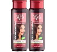NaturVital - Champú ColourSafe Cabellos Caoba, Sin Parabenos ni Siliconas, Champú Colorante para Pelo Teñido o Natural, con Keratina Vegetal, Aporta Brillo y Protege el Color, 300 ml (Paquete de 2)