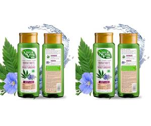 NaturVital Champú Eco Natural Hidratante | Cabellos Secos | con Cáñamo y Lino de cultivo ecológico- 300 ml (Paquete de 2)