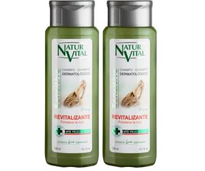 NaturVital - Champú Sensitive Revitalizante, Sin Parabenos ni Siliconas, Natural para Cabello Débil, Piel Atópica y Cuero Cabelludo Sensible, para Hombres y Mujeres, 300ml, 1 unidad (Paquete de 2)