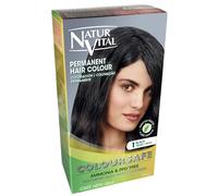NaturVital Coloursafe Tinte Permanente Tono 1 Negro | Máxima Cobertura de Canas | Sin Amoníaco - 150 ml