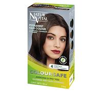 NaturVital Coloursafe Tinte Permanente Tono 4 Castaño | Máxima Cobertura de Canas | Sin Amoníaco - 150 ml