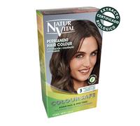 NaturVital Coloursafe Tinte Permanente Tono 5 Castaño Claro | Máxima Cobertura de Canas | Sin Amoníaco- 150 ml