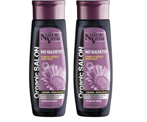 NaturVital - Mascarilla Organic Salon Protección Color, Sin Sulfatos ni Parabenos ni Siliconas, con Keratina y Filtro UV, para Pelo Teñido o con Mechas, 300 ml (Paquete de 2)