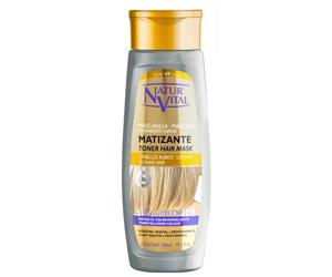 NaturVital - Mascarilla SilverBlonde, Pigmento Violeta, Matizadora Cabellos Rubios o Castaño Claro, Pelo Teñido o Natural, Neutraliza y Suaviza el Cabello, Vegana, Pro-Vitamina B5 y Filtro UV, 300ml