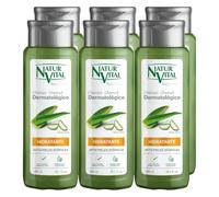 NaturVital Pack 6 Champú Sensitive Hidratante, Sin Parabenos, Colorantes ni Silicona, Champú Natural con Aloe Vera, Dermatológico para Piel Sensible y Atópica, Hombre y Mujer, 6x300 ml
