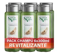 NaturVital - Pack 6 Champú Sensitive Revitalizante, Sin Parabenos ni Siliconas, Natural para Cabello Débil, Piel Atópica y Cuero Cabelludo Sensible, Hombre y Mujer, 6x300ml