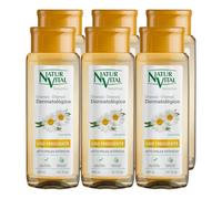 NaturVital - Pack 6 Champú Sensitive Uso Frecuente con Camomila, Sin Parabenos, Colorantes ni Siliconas, Champú Natural, Dermatológico para Piel Sensible y Atópica, Hombres y Mujeres,6x300ml