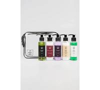 NATURY GREEN CARE - Pack The Minis | Set Regalo Mujer y Hombre | Kit Viaje Higiene Personal | con Neceser Transparente | Travel Kit Completo|Champú, Acondicionador, Gel de Baño, Body Milk y Gel Íntimo