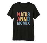 Natus Anno 1960 - Números Romanos para Fiesta de cumpleaños MCMLX Camiseta Premium