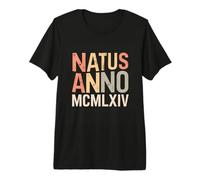 Natus Anno 1964 Fiesta de cumpleaños números Romanos MCMLXIV Camiseta Premium