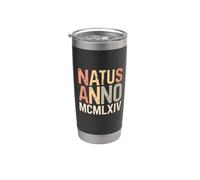 Natus Anno 1964 Fiesta de cumpleaños números romanos MCMLXIV Vaso térmico de acero inoxidable de doble pared