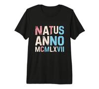 Natus Anno 1967 Fiesta de cumpleaños números Romanos MCMLXVII Camiseta Premium