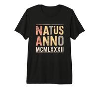 Natus Anno 1982 - Números Romanos de cumpleaños Retro MCMLXXXII Camiseta Premium