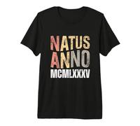 Natus Anno 1985 Cumpleaños Números Romanos MCMLXXXV Retro Camiseta Premium
