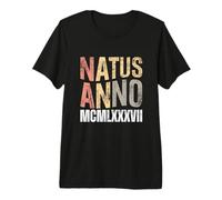Natus Anno 1987 - Números Romanos de cumpleaños Retro MCMLXXXVII Camiseta Premium