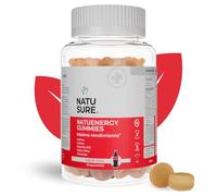 NATUSURE - NatuEnergy Gummies - Vitaminas A, B12, C, D y E, Cafeina y Taurina - Favorece tu Rendimiento Físico y Mental - Disminuye la Fatiga y Cansancio - Sin Gluten ni Lactosa - 60 Gummies