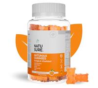 NATUSURE NatuMax 60 Gummies - Gominolas Veganas con 10 Vitaminas y Yodo - Multivitamínico con Vitaminas A, D, E, C, B para Energía y Vitalidad - Sabor Naranja - para Adultos y Niños 4+ Años