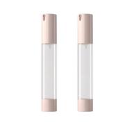 NATUWORLD 2 unidades de 30 ml de plástico transparente sin aire bomba de vacío botella vacía dispensador de loción recargable con tapa rosa portátil de viaje muestra envases de vidrio para loción