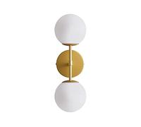 NATWEE Aplique de Pared de Mediados de Siglo, lámpara de Pared Dorada con Pantalla de Globo de Cristal, Luces Dobles, lámpara de Pared Moderna para baño, Dormitorio, Sala de Estar It's so Kind of You
