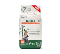 Naty Bamboo - Pañales-braguita de viscosa de bambú - suavidad sedosa, pañales-braguita de origen vegetal, dermatológicamente testados para piel sensible y súper absorbentes (talla 7, 64 unidades)