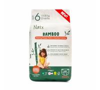 Naty Bamboo - Pañales-braguita de viscosa de bambú - suavidad sedosa, pañales-braguita de origen vegetal, dermatológicamente testados para piel sensible y súper absorbentes (talla 6, 68 unidades)
