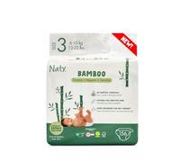 Naty Bamboo - Pañales de viscosa de bambú - suavidad sedosa, pañales de origen vegetal, dermatológicamente testados para piel sensible y súper absorbentes (talla 3, 156 unidades)