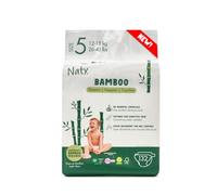 Naty Bamboo - Pañales de viscosa de bambú - suavidad sedosa, pañales de origen vegetal, dermatológicamente testados para piel sensible y súper absorbentes (talla 5, 132 unidades)