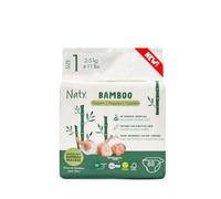 Naty Bamboo - Pañales de viscosa de bambú - suavidad sedosa, pañales de origen vegetal, dermatológicamente testados para piel sensible y súper absorbentes (talla 1, 88 unidades)