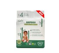 Naty Bamboo - Pañales de viscosa de bambú - suavidad sedosa, pañales de origen vegetal, dermatológicamente testados para piel sensible y súper absorbentes (talla 4, 144 unidades)