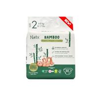 Naty Bamboo - Pañales de viscosa de bambú - suavidad sedosa, pañales de origen vegetal, dermatológicamente testados para piel sensible y súper absorbentes (talla 2, 88 unidades)